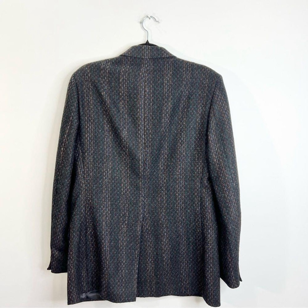 Vintage 100% wool black multi colour tweed blazer 40 R - Picture 2 of 9